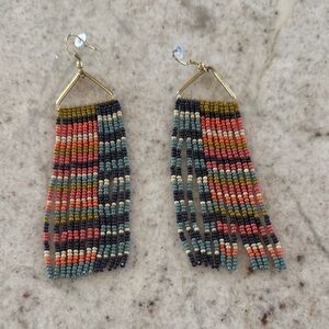 Colorful beaded earrings.